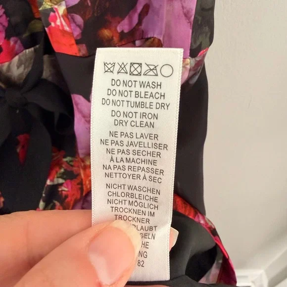 Adriana Papell Spring Satin Floral Dress (12) Elegant Sleeveless Wedding Guest - Picture 9 of 16